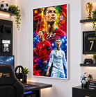Tableau Cristiano Ronaldo CR7 Légende avec cadre flottant blanc