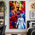 Tableau Cristiano Ronaldo Légende dans un salon moderne