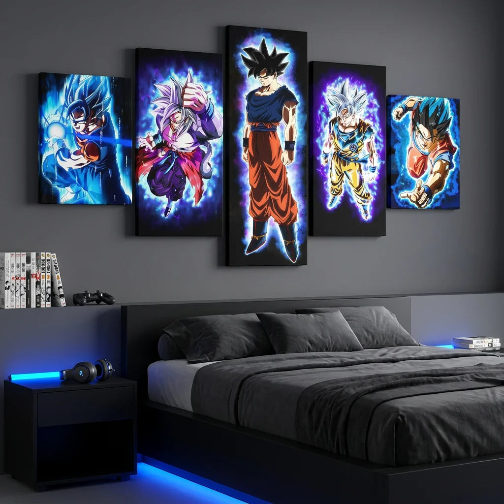 Tableau Dragon Ball Bleu Nuit pour chambre geek