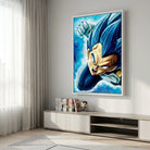 Tableau Dragon Ball Sangoku Vegeta avec aura lumineuse