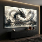 Tableau Dragon Ball Shenron Sombre avec dragon noir japonais