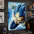 Tableau Dragon Ball bleu turquoise pour bureau gaming