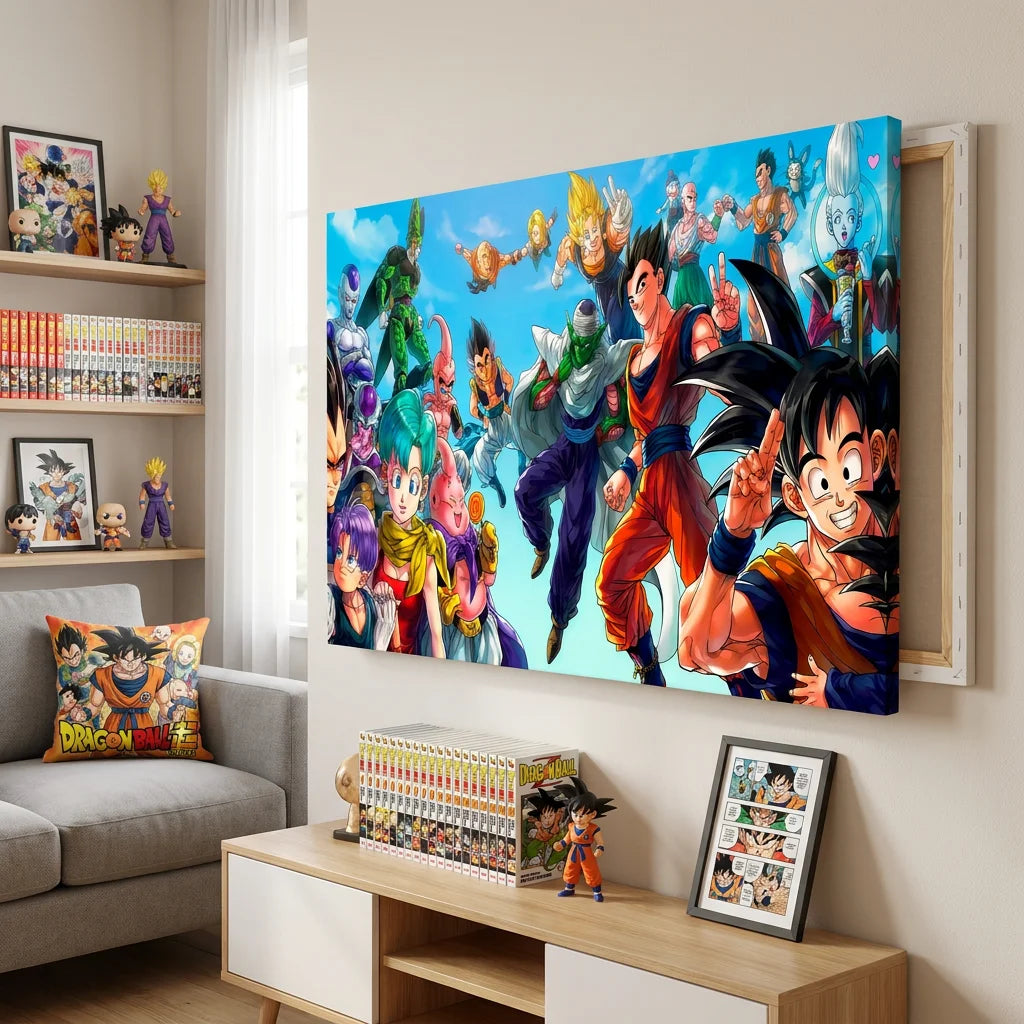 Tableau Dragon Ball en Famille avec personnages cultes