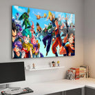 Tableau Dragon Ball en Famille style manga coloré