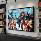 Tableau Dragon Ball horizontal avec ciel bleu et personnages