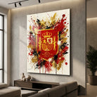 Tableau Espagne Champion Du Monde avec blason rouge et or
