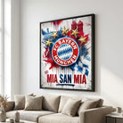 Tableau FC Bayern graffiti rouge et bleu