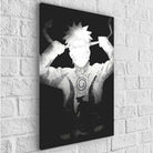 Tableau Goku Luffy Naruto style manga monochrome