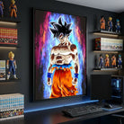 Tableau Goku Painting style manga avec énergie bleue