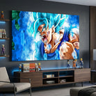 Tableau Goku en colère avec énergie bleue intense