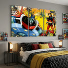 Tableau Goldorak Actarus triptyque pour décoration murale geek