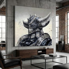 Tableau Goldorak Graffiti style street art noir et blanc