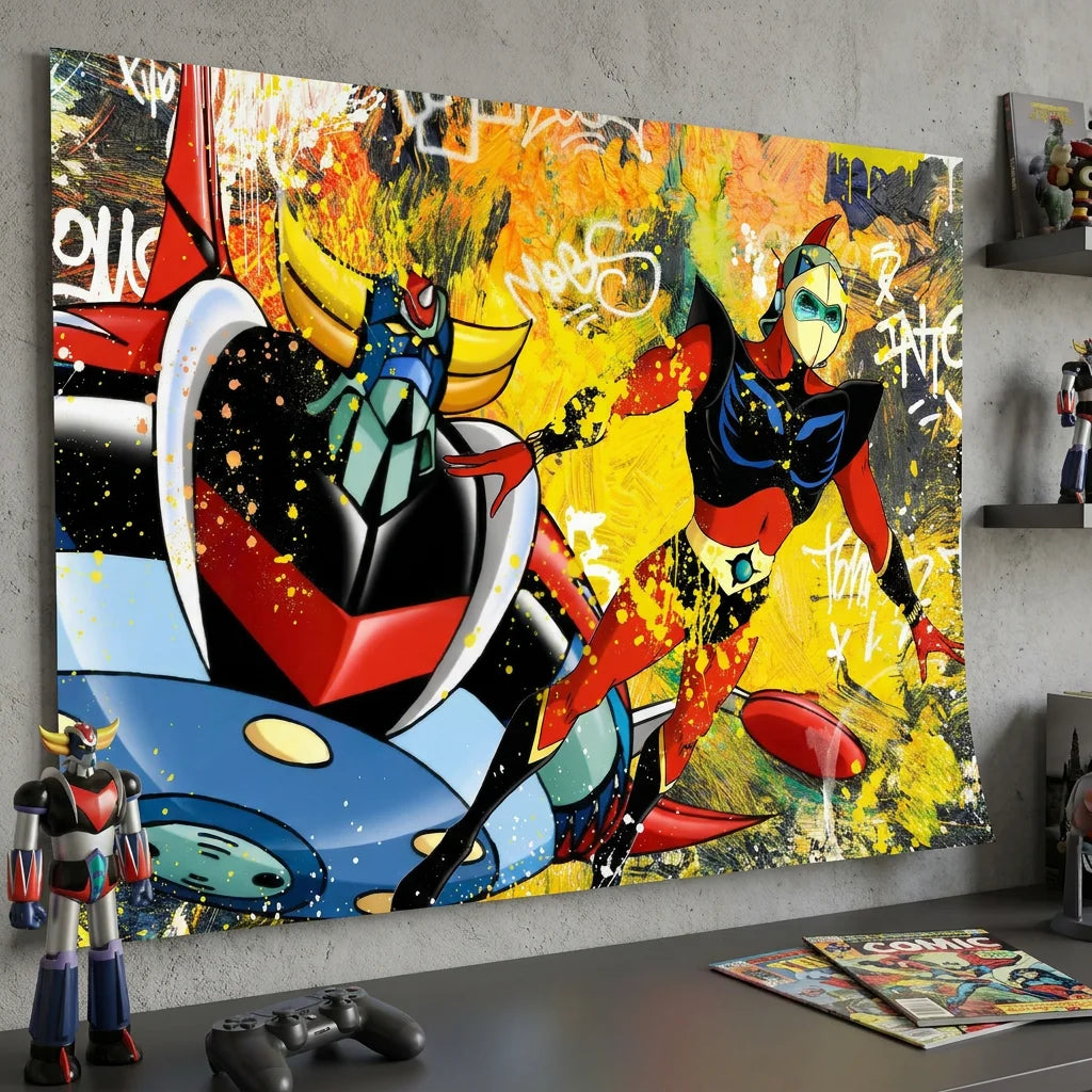 Tableau Goldorak et Actarus style manga rétro