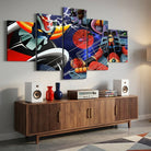 Tableau Goldorak multi panneaux style rétro futuriste