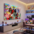 Tableau Goldorak pop culture avec héros de dessins animés