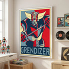Tableau Goldorak rétro avec typographie Grendizer
