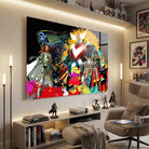 Tableau Goldorak street art avec couleurs vives