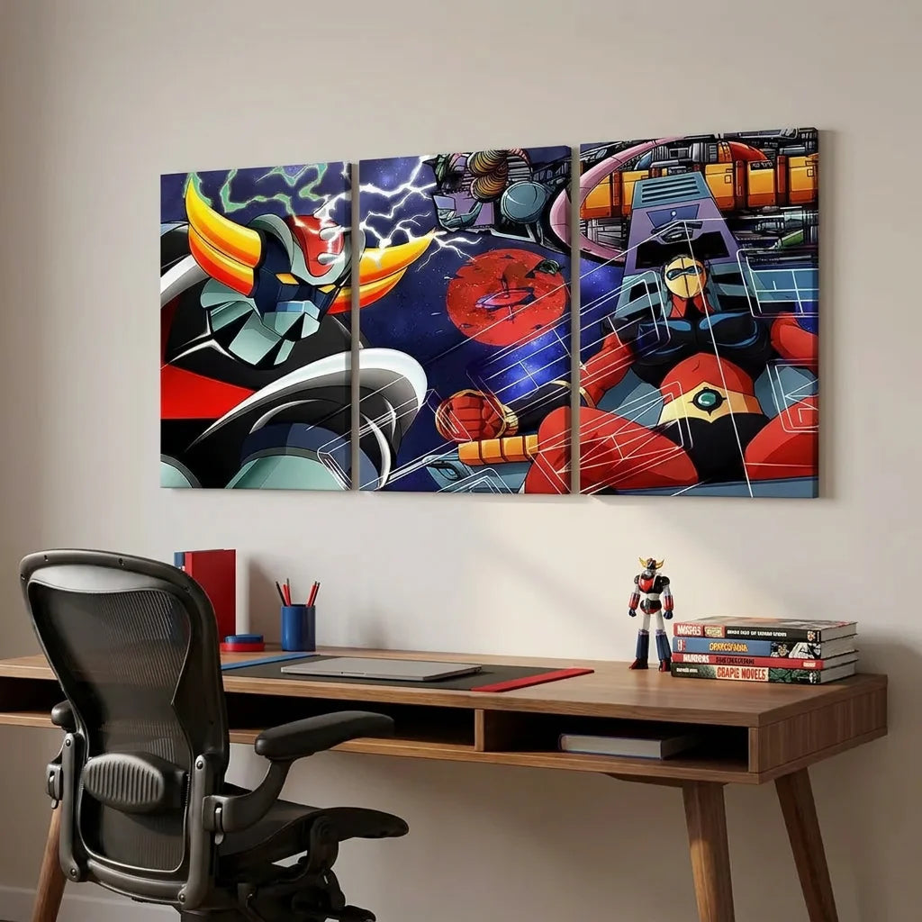 Tableau Goldorak sur toile tendue multi panneaux