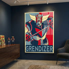 Tableau Grendizer style manga vintage et science-fiction