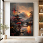 Tableau Japon Éternel Geisha au Mont Fuji