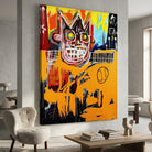 Tableau Jean Michel Basquiat avec visage graphique coloré