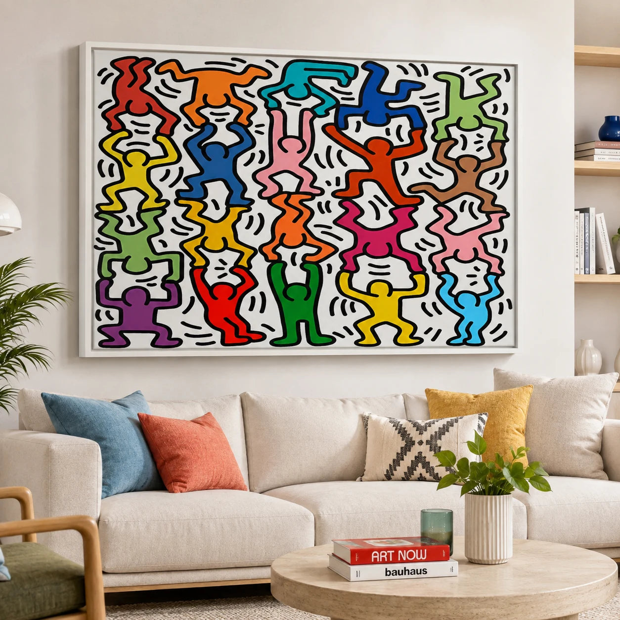 Tableau Keith Haring Acrobats II décoration murale colorée