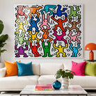 Tableau Keith Haring Acrobats II en plexiglas brillant