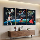 Tableau Les Super Héros style pop culture coloré