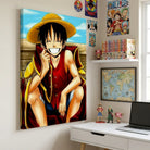 Tableau Luffy souriant style manga One Piece