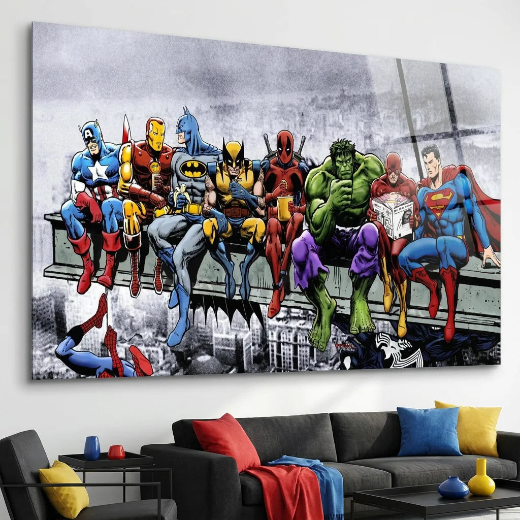 Tableau Marvel Super Héros No Job pour salon moderne