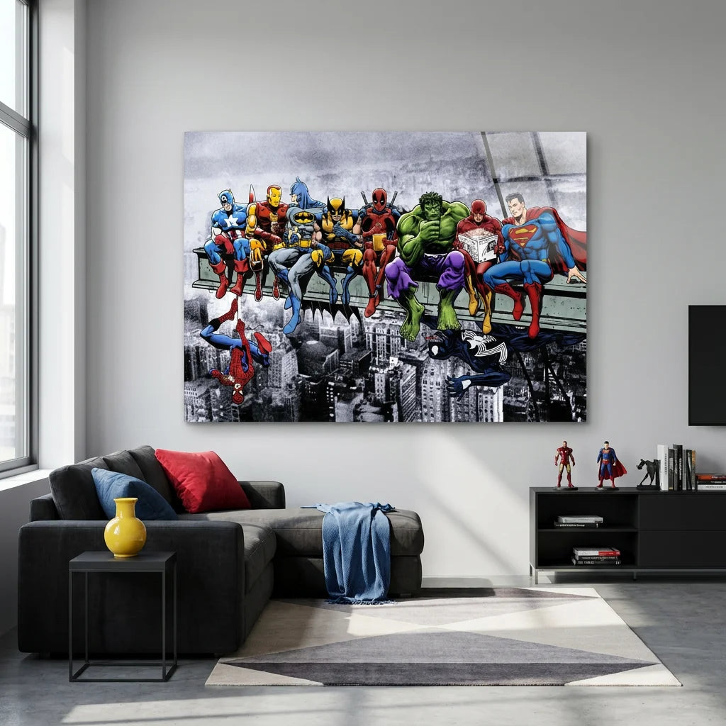 Tableau Marvel Super Héros No Job sur toile tendue