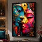 Tableau Masques Asiatiques Union Sacrée sur toile tendue