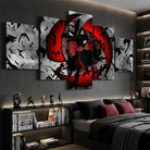 Tableau Naruto 5 parties Corbeau sur toile décorative manga
