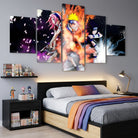 Tableau Naruto 5 parties Le Trio Légendaire de Konoha sur toile murale