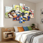Tableau Naruto 5 parties pour chambre geek