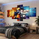 Tableau Naruto 5 parties pour chambre geek