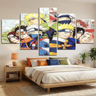 Tableau Naruto Génération Ninja en 5 panneaux