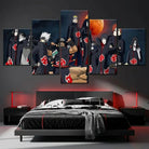 Tableau Naruto Réunion des Akatsuki en 5 panneaux