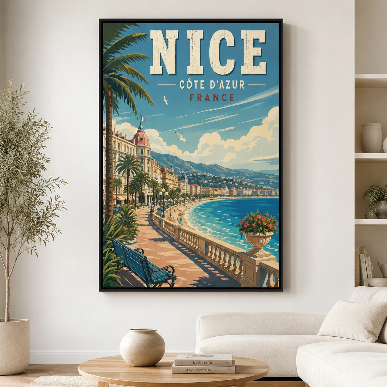 Tableau Nice Côte d’Azur avec cadre