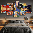Tableau One Piece 5 panneaux avec les personnages principaux