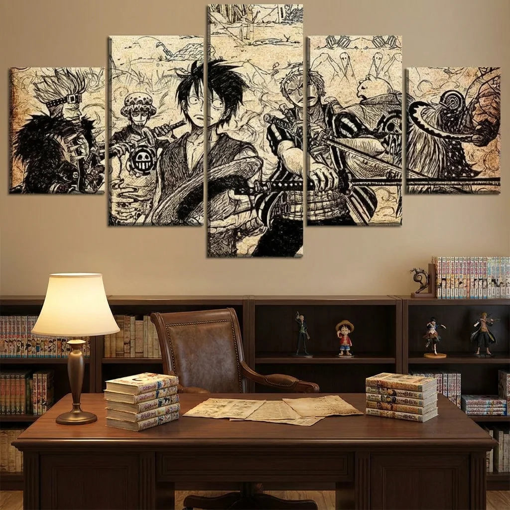 Tableau One Piece Artistique BD style croquis manga