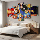 Tableau One Piece Les Personnages en 5 panneaux