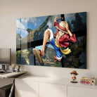 Tableau One Piece Luffy en action dans un décor d’aventure
