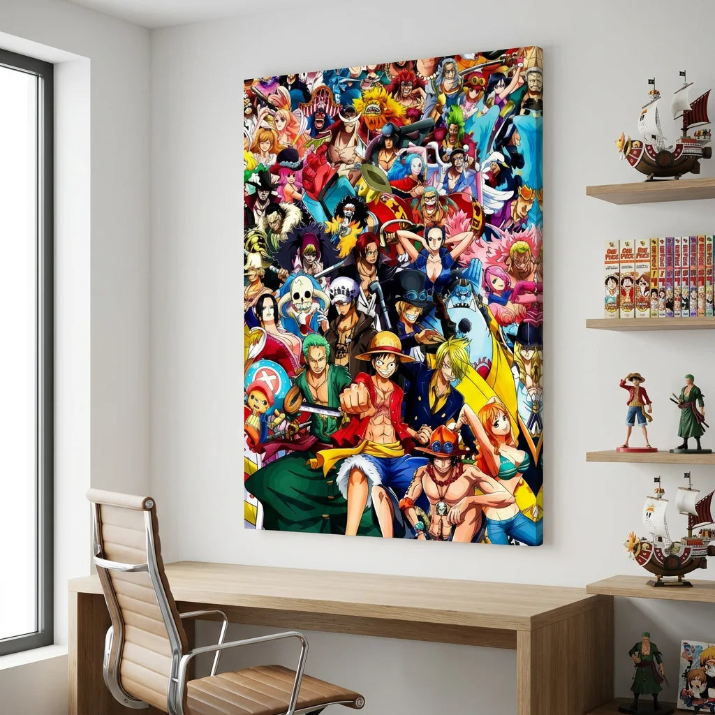 Tableau One Piece On est tous là avec équipage complet