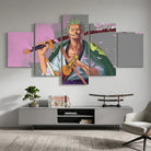 Tableau One Piece Roronoa Zoro en 5 panneaux