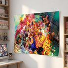 Tableau One Piece coloré avec ambiance feu et aventure