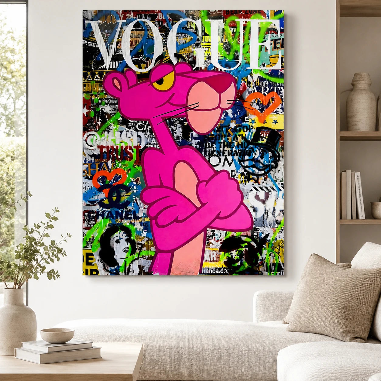 Tableau Panthère Rose Vogue Street Art