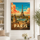 Tableau Paris Eiffel dans un salon moderne – décoration murale Paris vintage