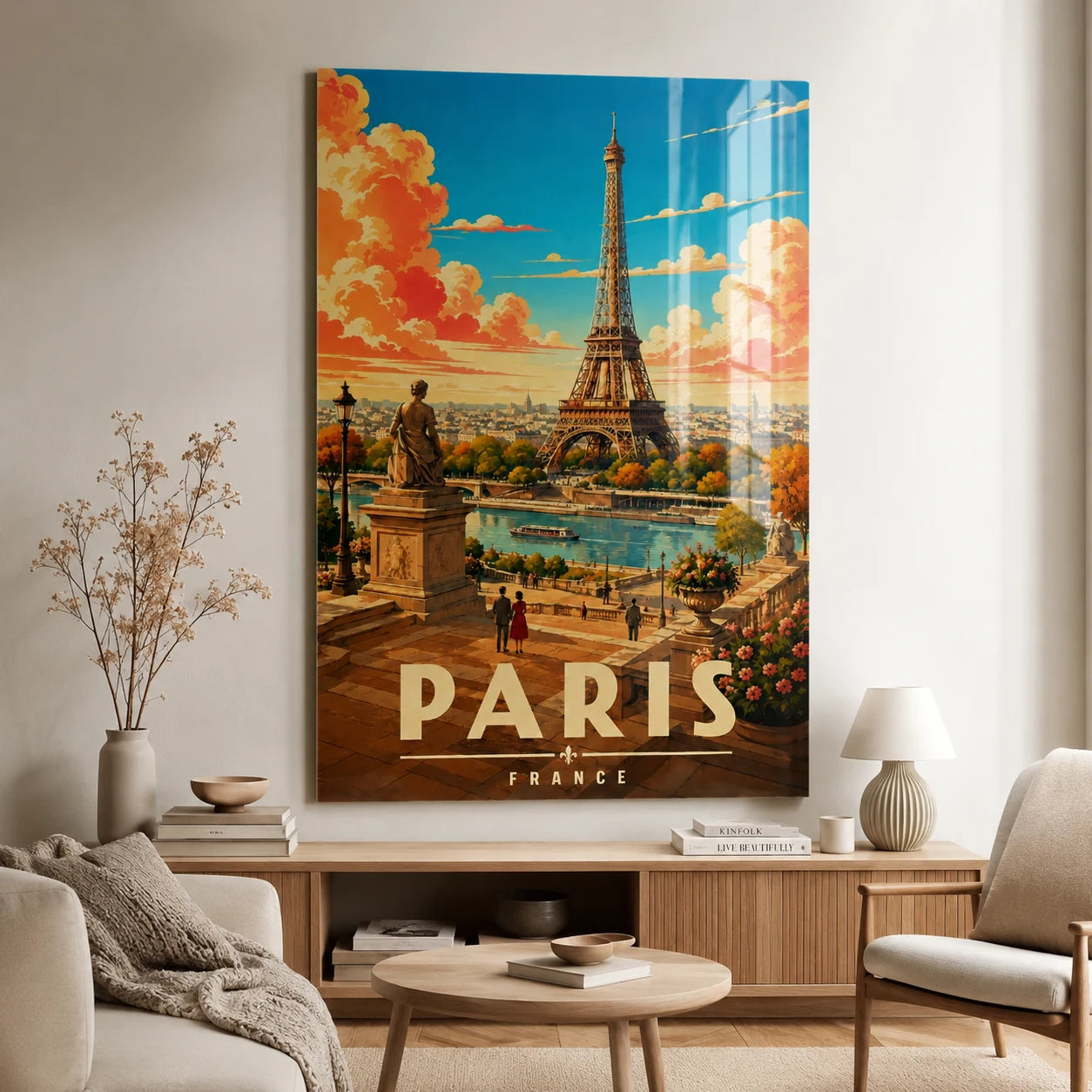 Tableau Paris Eiffel en Plexiglas brillant – décoration murale Paris Tour Eiffel