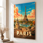 Tableau Paris Eiffel en Plexiglas – effet brillant et léger reflet vue de côté